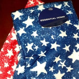 Set of 2 Stars & Stripes Kitchen Towels New